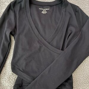 Harmony & Balance V Neck Long Sleeve Crop Top
